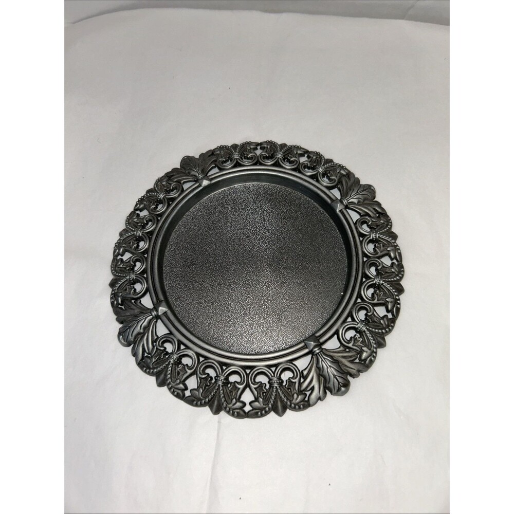 Pewter Wine Coaster or Candle Coaster Very Intricate Lots Of Detail